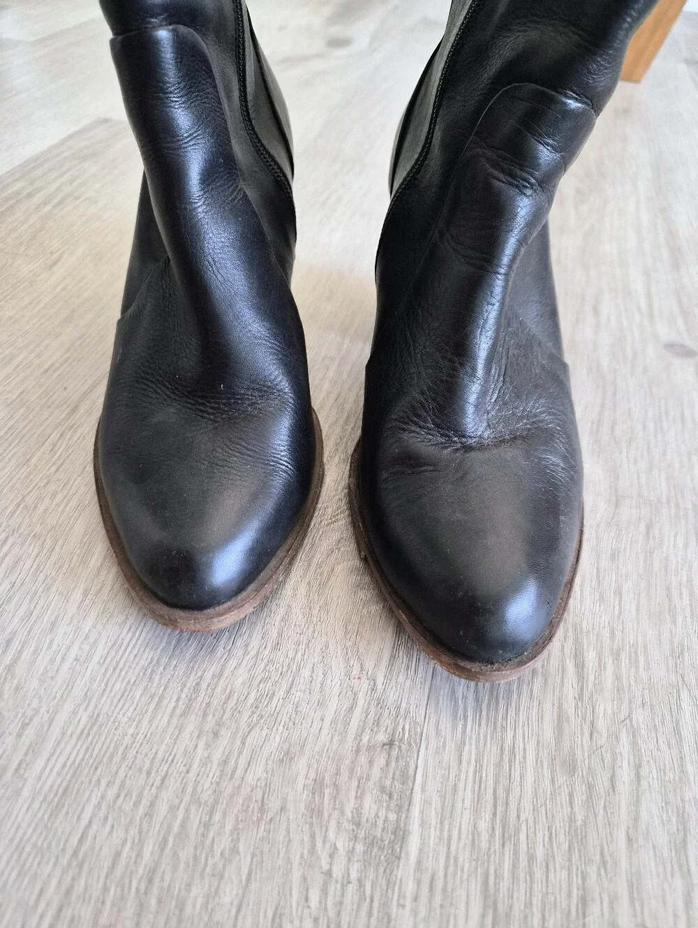 Jeffrey Campbell Black Leather Boots Booties